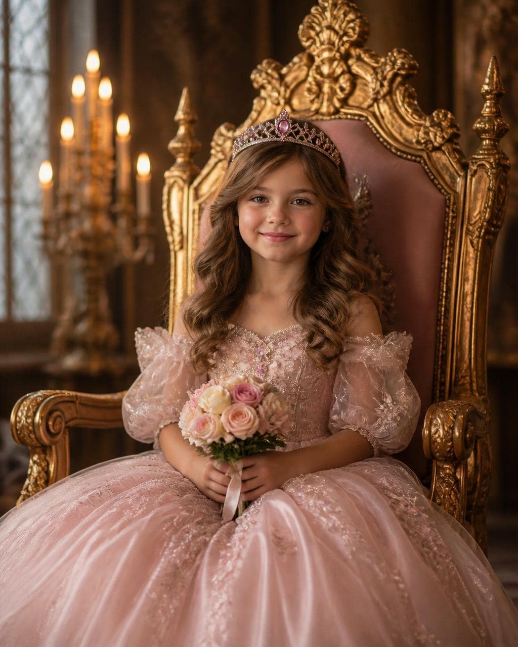 Princesa no trono dourado
